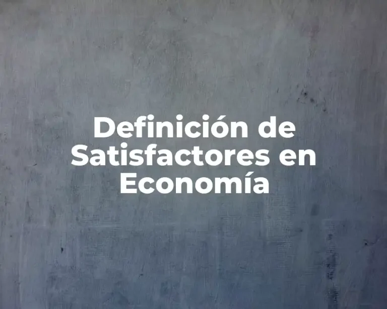 Definición de Satisfactores en Economía