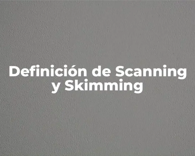 Definición de Scanning y Skimming