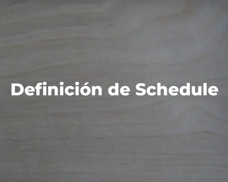 Definición de Schedule