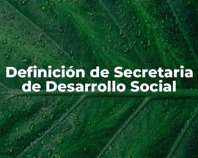 Definición de Secretaria de Desarrollo Social