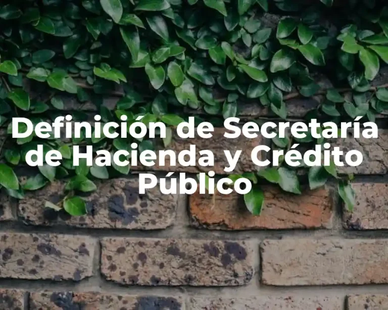 Definición de Secretaría de Hacienda y Crédito Público