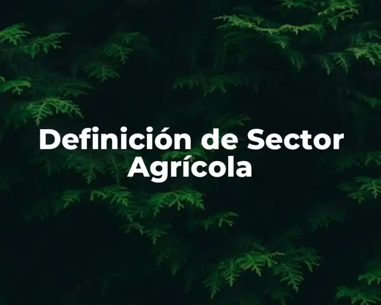 Definición de Sector Agrícola