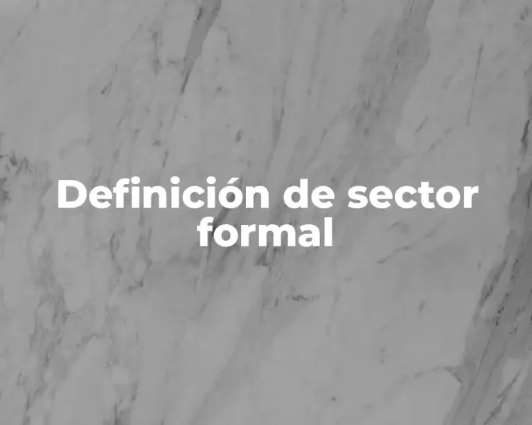 Definición de sector formal