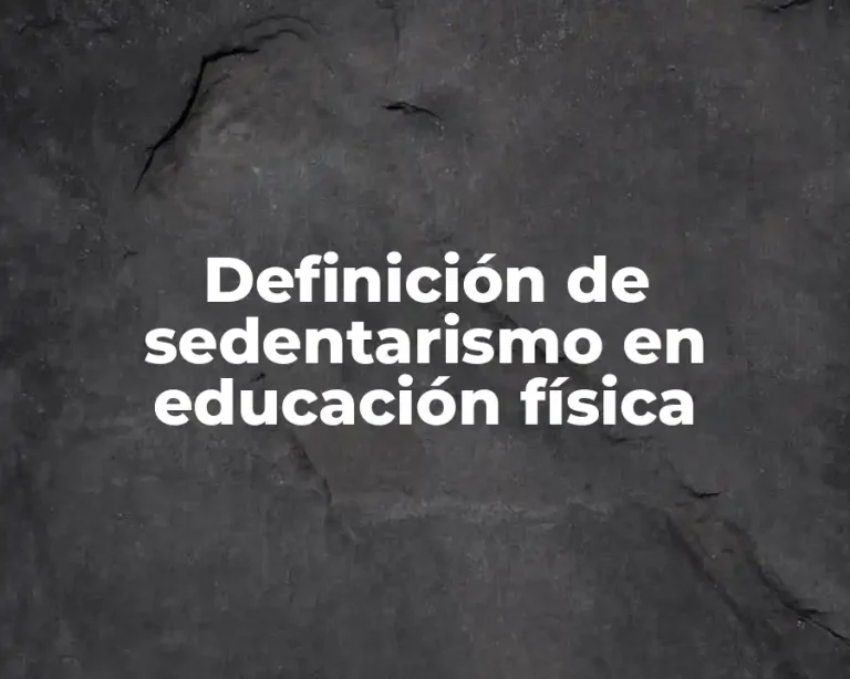 Definición de sedentarismo en educación física