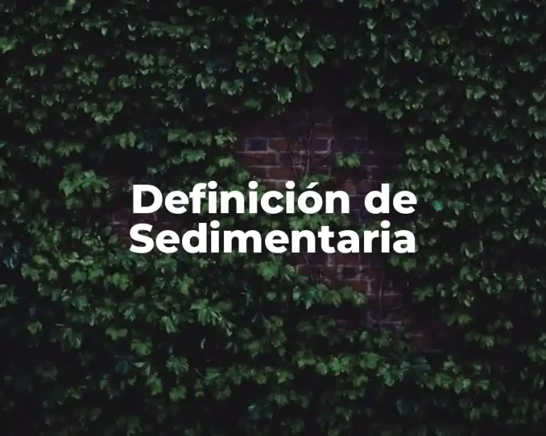Definición de Sedimentaria