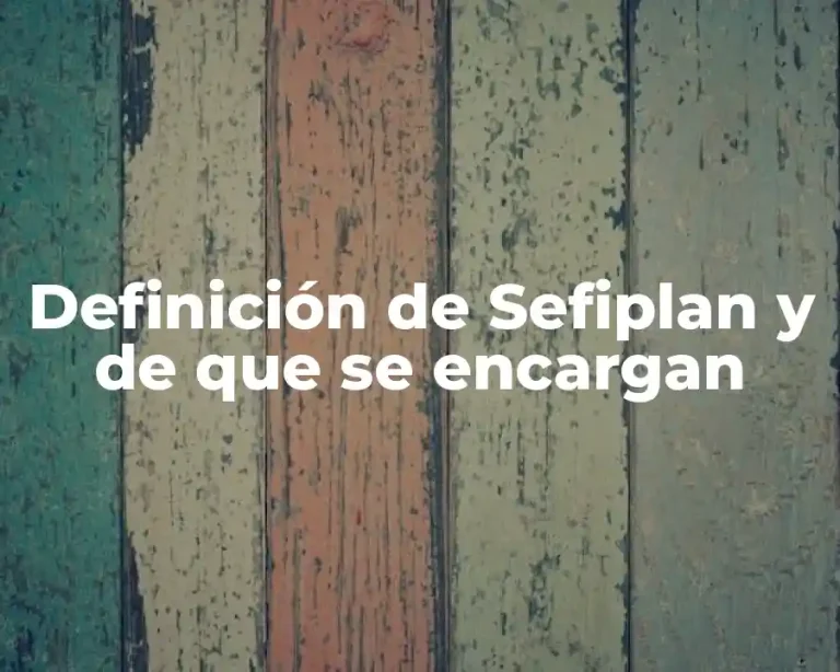 Definición de Sefiplan y de que se encargan