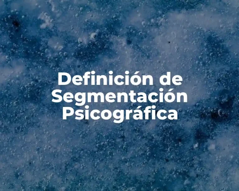 Definición de Segmentación Psicográfica