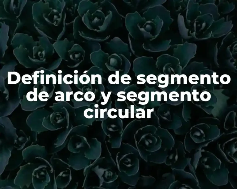 Definición de segmento de arco y segmento circular