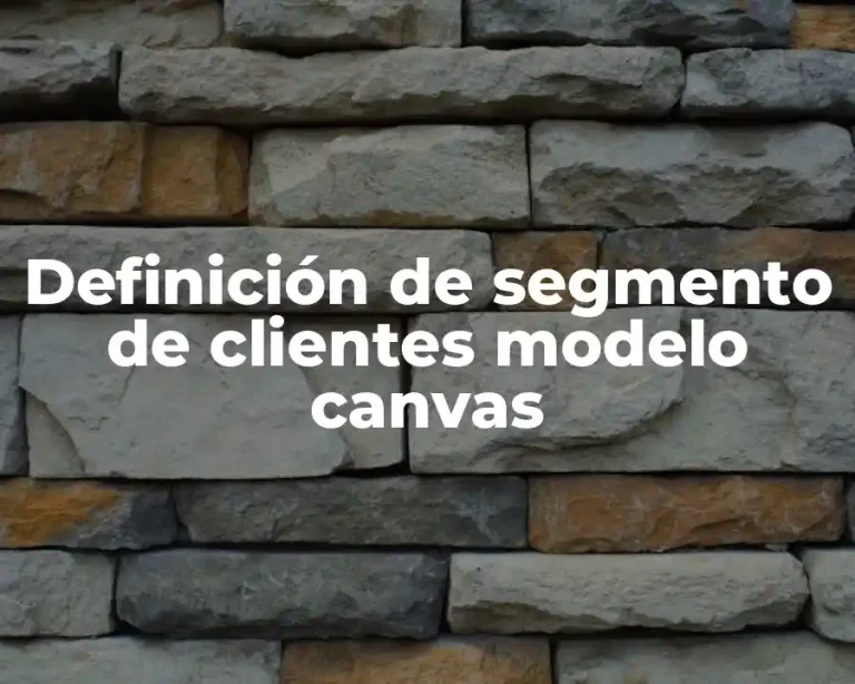 Definición de segmento de clientes modelo canvas