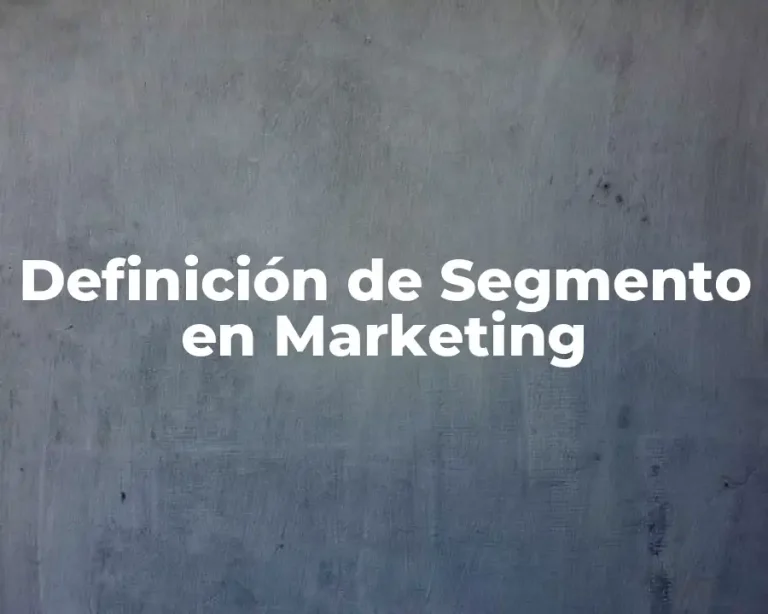 Definición de Segmento en Marketing