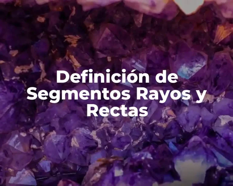 Definición de Segmentos Rayos y Rectas