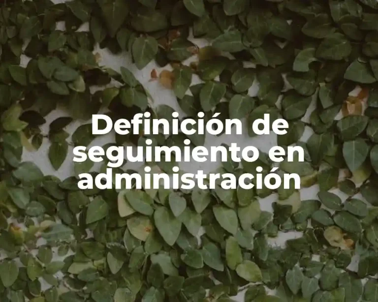 Definición de seguimiento en administración