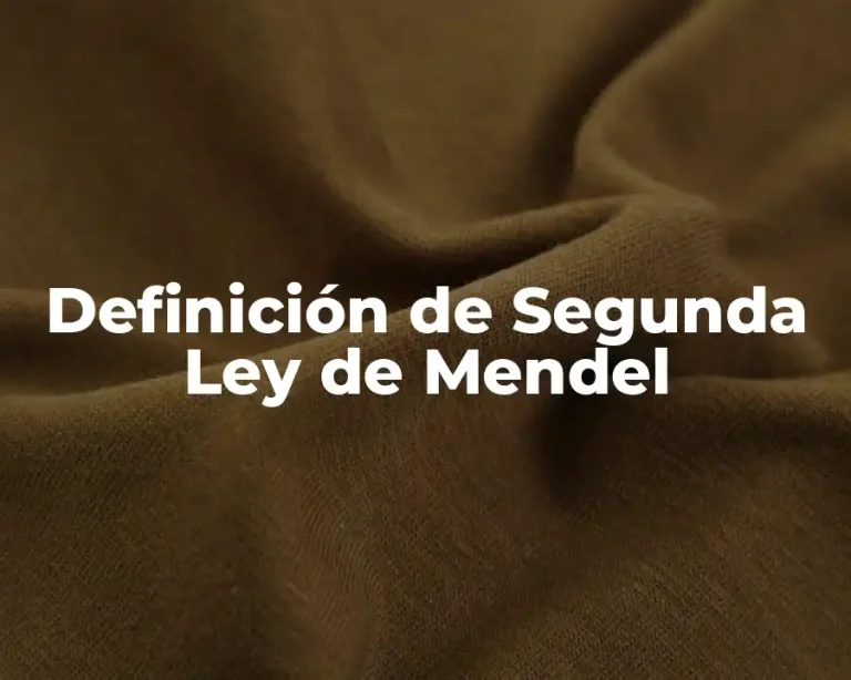Definición de Segunda Ley de Mendel