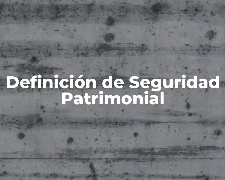 Definición de Seguridad Patrimonial