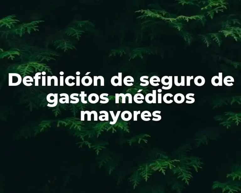 Definición de seguro de gastos médicos mayores