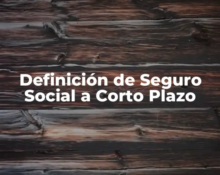 Definición de Seguro Social a Corto Plazo