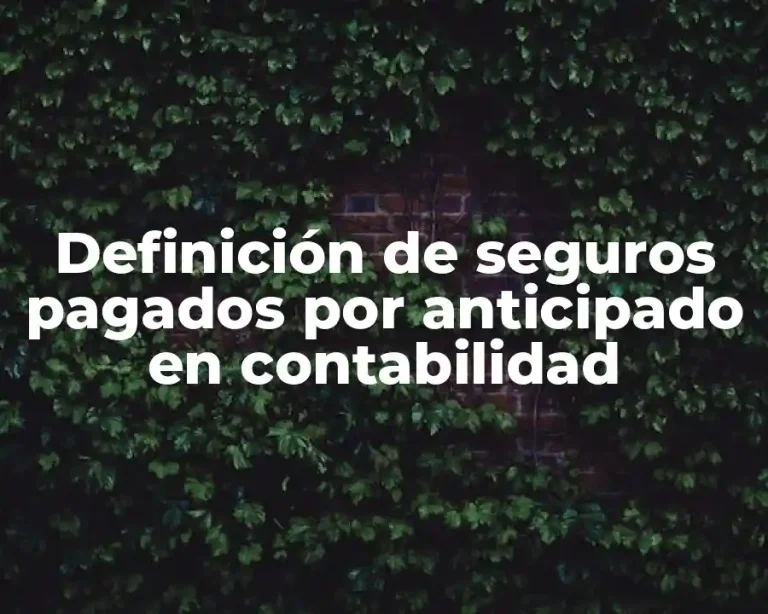 Definición de seguros pagados por anticipado en contabilidad