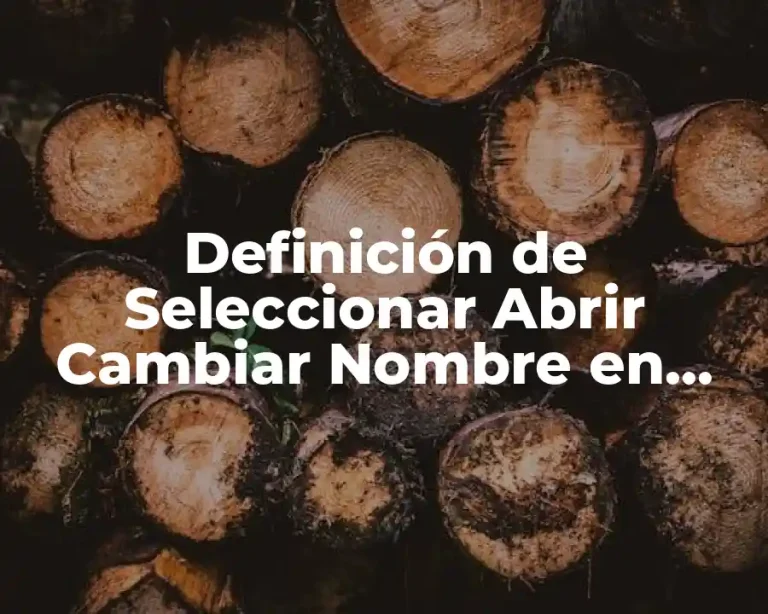 Definición de Seleccionar Abrir Cambiar Nombre en Computación