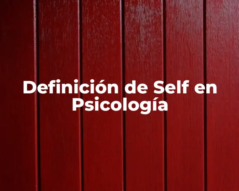 Definición de Self en Psicología