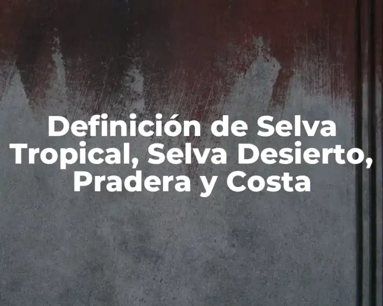 Definición de Selva Tropical, Selva Desierto, Pradera y Costa
