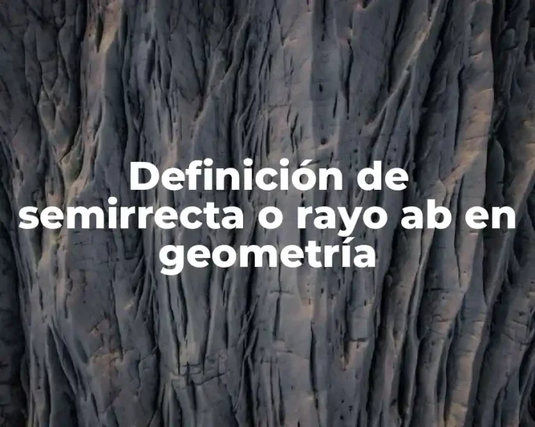 Definición de semirrecta o rayo ab en geometría
