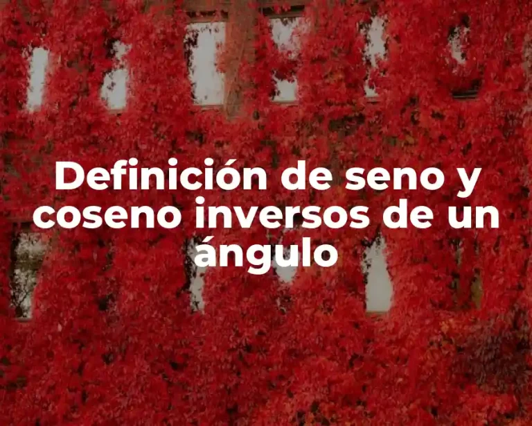 Definición de seno y coseno inversos de un ángulo