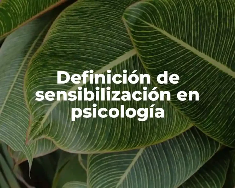 Definición de sensibilización en psicología