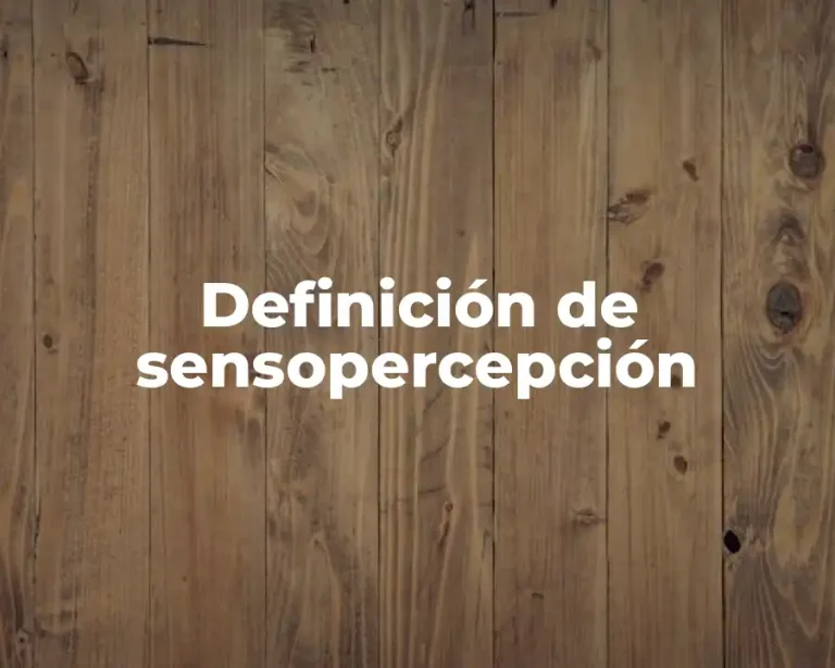 Definición de sensopercepción