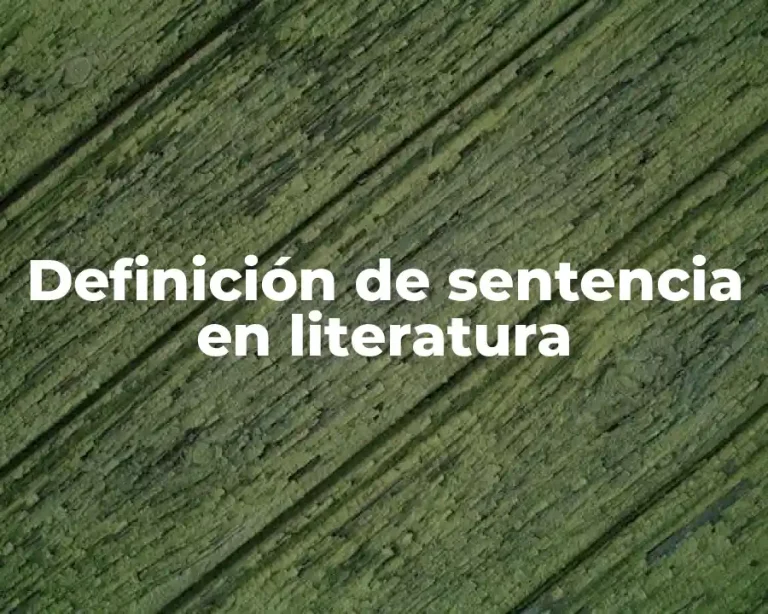 Definición de sentencia en literatura