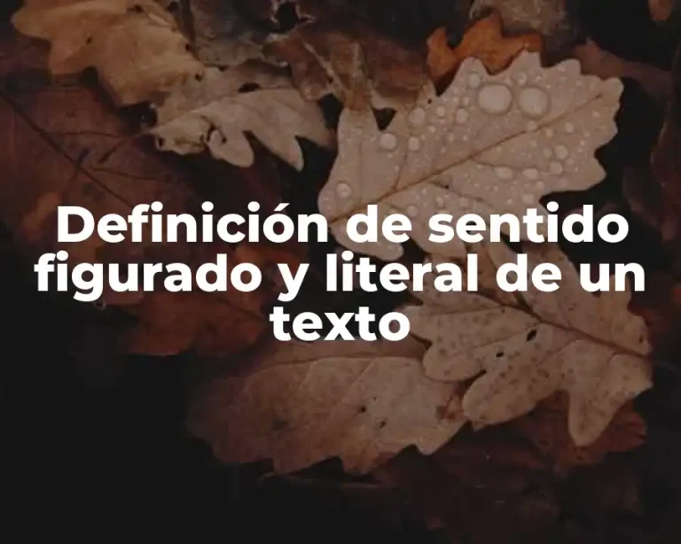 Definición de sentido figurado y literal de un texto
