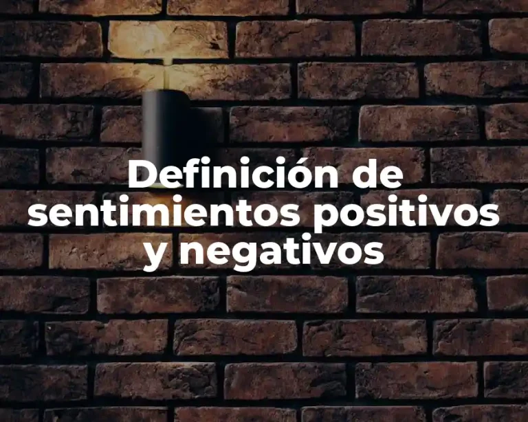 Definición de sentimientos positivos y negativos