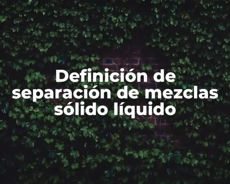 Definición de separación de mezclas sólido líquido