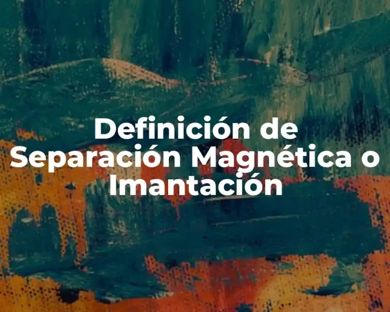 Definición de Separación Magnética o Imantación