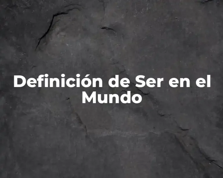 Definición de Ser en el Mundo
