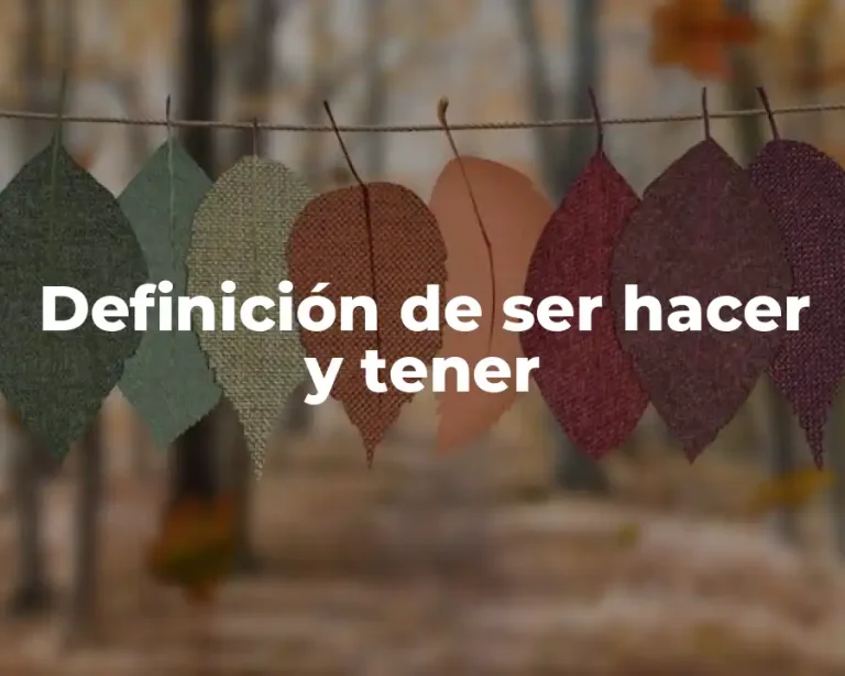 Definición de ser hacer y tener
