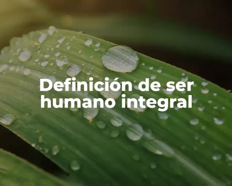 Definición de ser humano integral