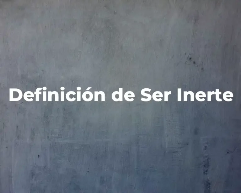 Definición de Ser Inerte
