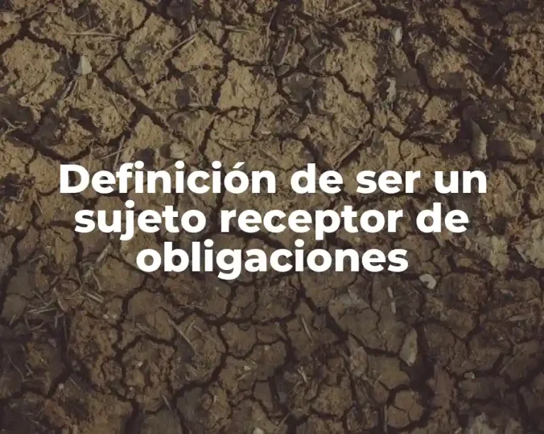Definición de ser un sujeto receptor de obligaciones