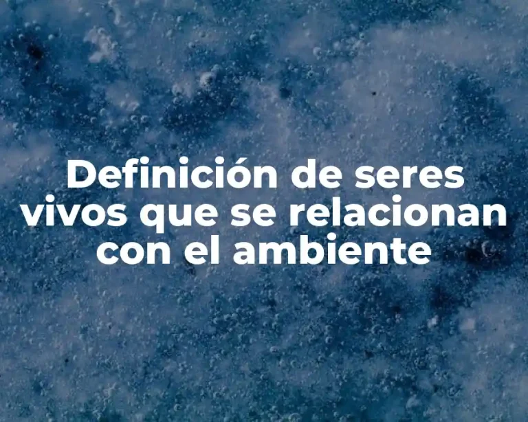 Definición de seres vivos que se relacionan con el ambiente