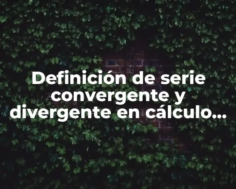 Definición de serie convergente y divergente en cálculo integral
