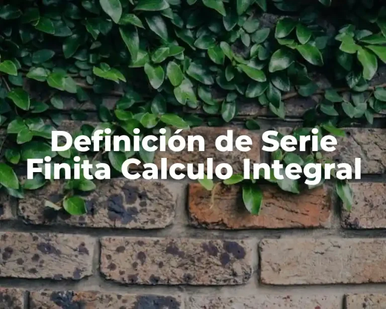Definición de Serie Finita Calculo Integral