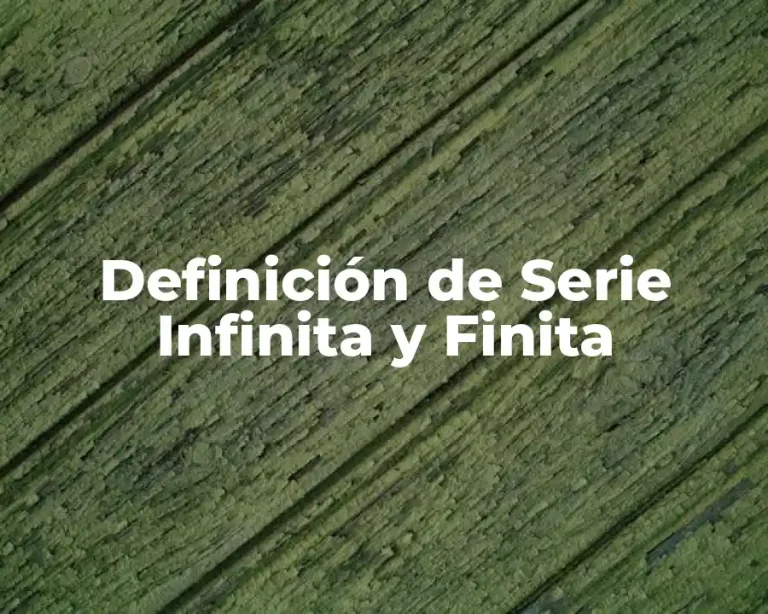 Definición de Serie Infinita y Finita