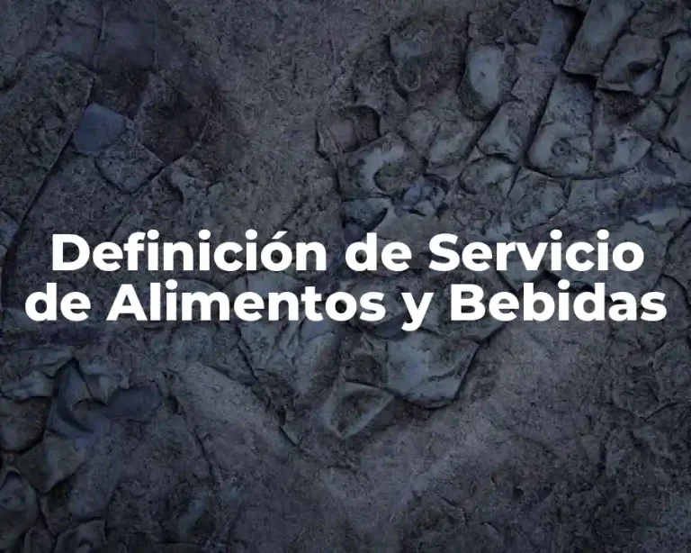 Definición de Servicio de Alimentos y Bebidas