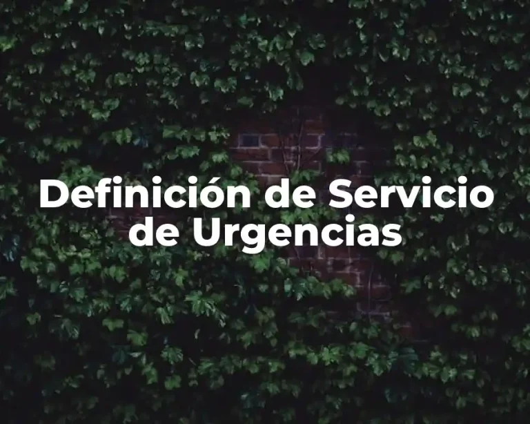 Definición de Servicio de Urgencias