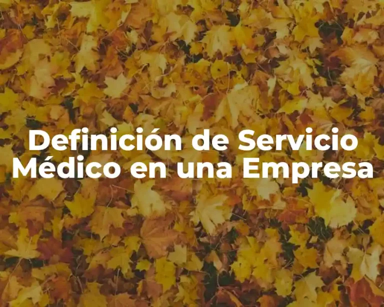 Definición de Servicio Médico en una Empresa