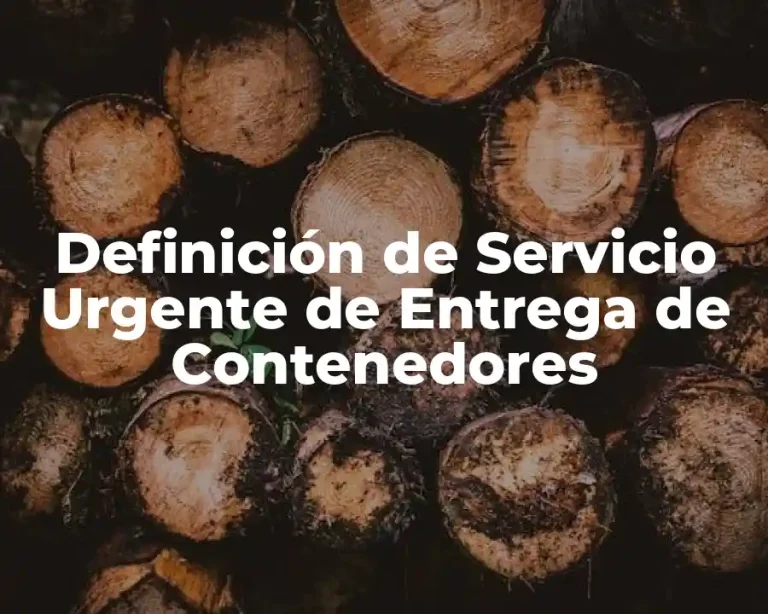Definición de Servicio Urgente de Entrega de Contenedores