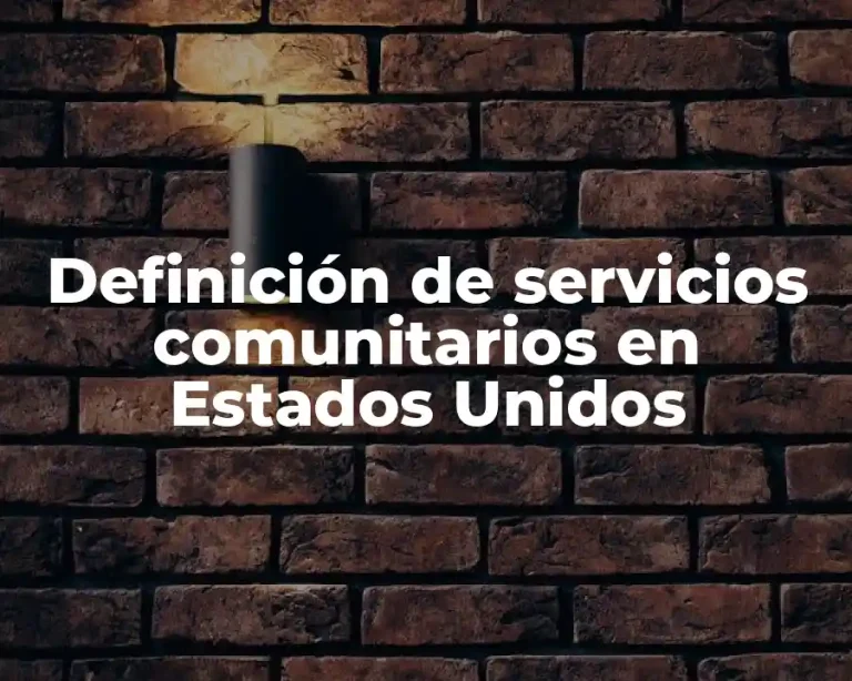 Definición de servicios comunitarios en Estados Unidos