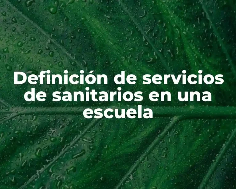 Definición de servicios de sanitarios en una escuela
