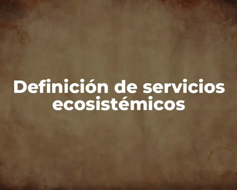 Definición de servicios ecosistémicos