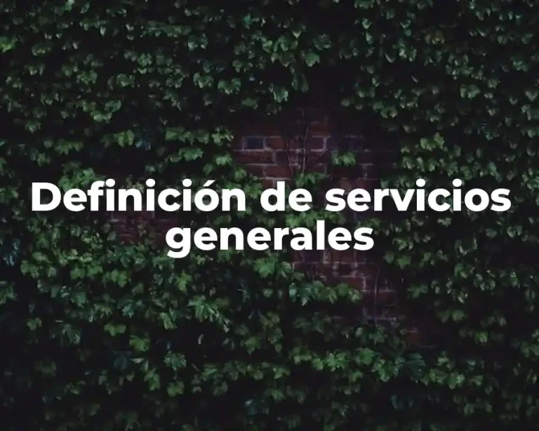 Definición de servicios generales